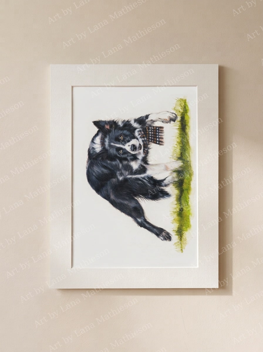 The Shepherd design on a mounted fine art print.