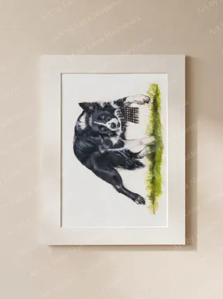 The Shepherd design on a mounted fine art print.