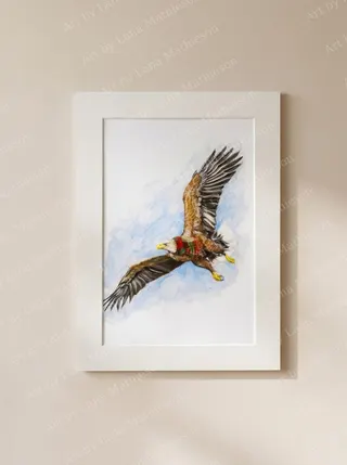 The Sky Over Loch na Keal design on a mounted fine art print.
