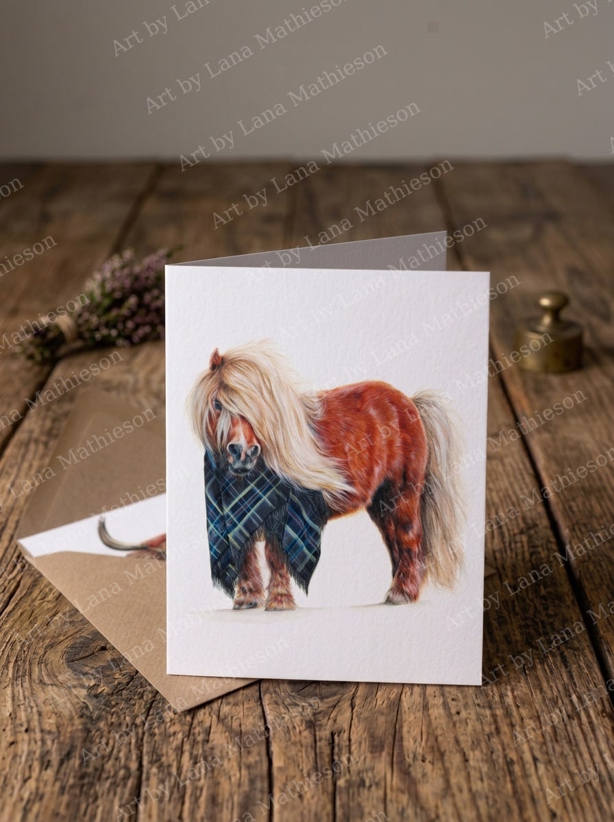 The Spirit of Shetland design on an A6 greeting card.
