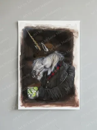 The Unicorn Legend design on an A1 scenic poster.