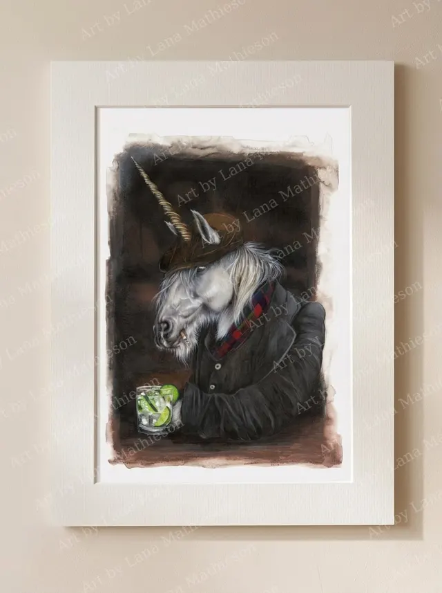the-unicorn-legend-mounted-fine-art-print