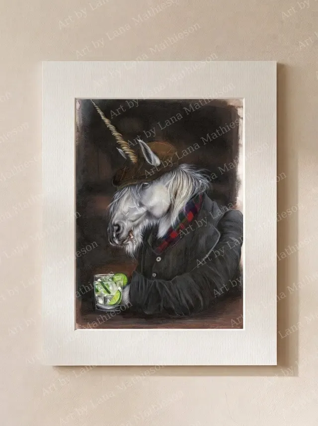 the-unicorn-legend-mounted-fine-art-print