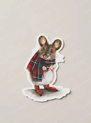 The Verdant Mill Mouse design on a waterproof outdoor sticker.