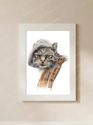 The Wild Outlander Cat design on a mounted fine art print.