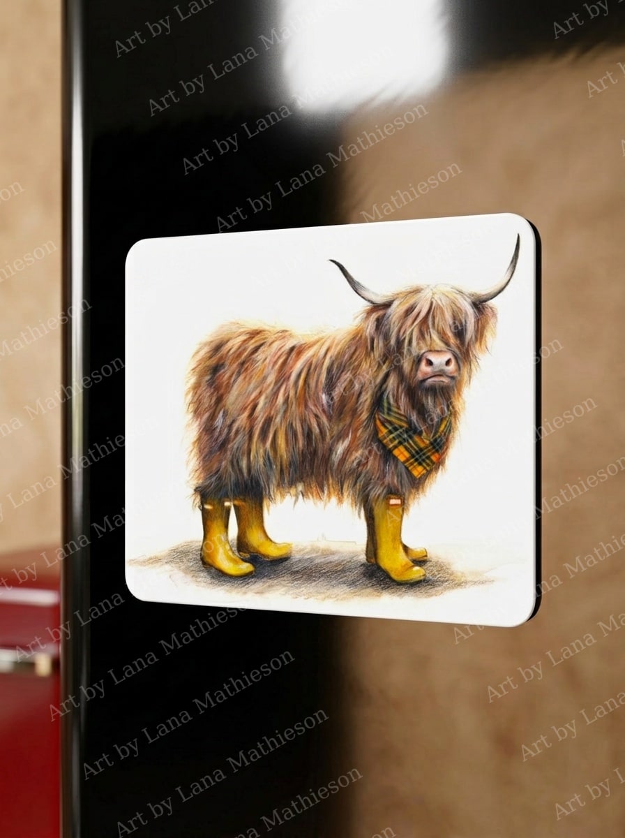 Welly Macleod design on a fridge magnet.