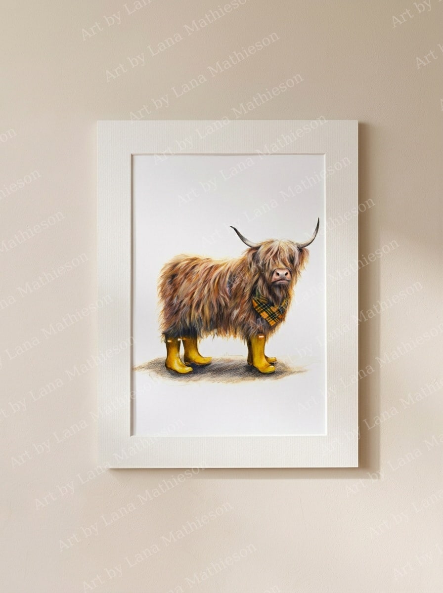 Welly Macleod design on a mounted fine art print.