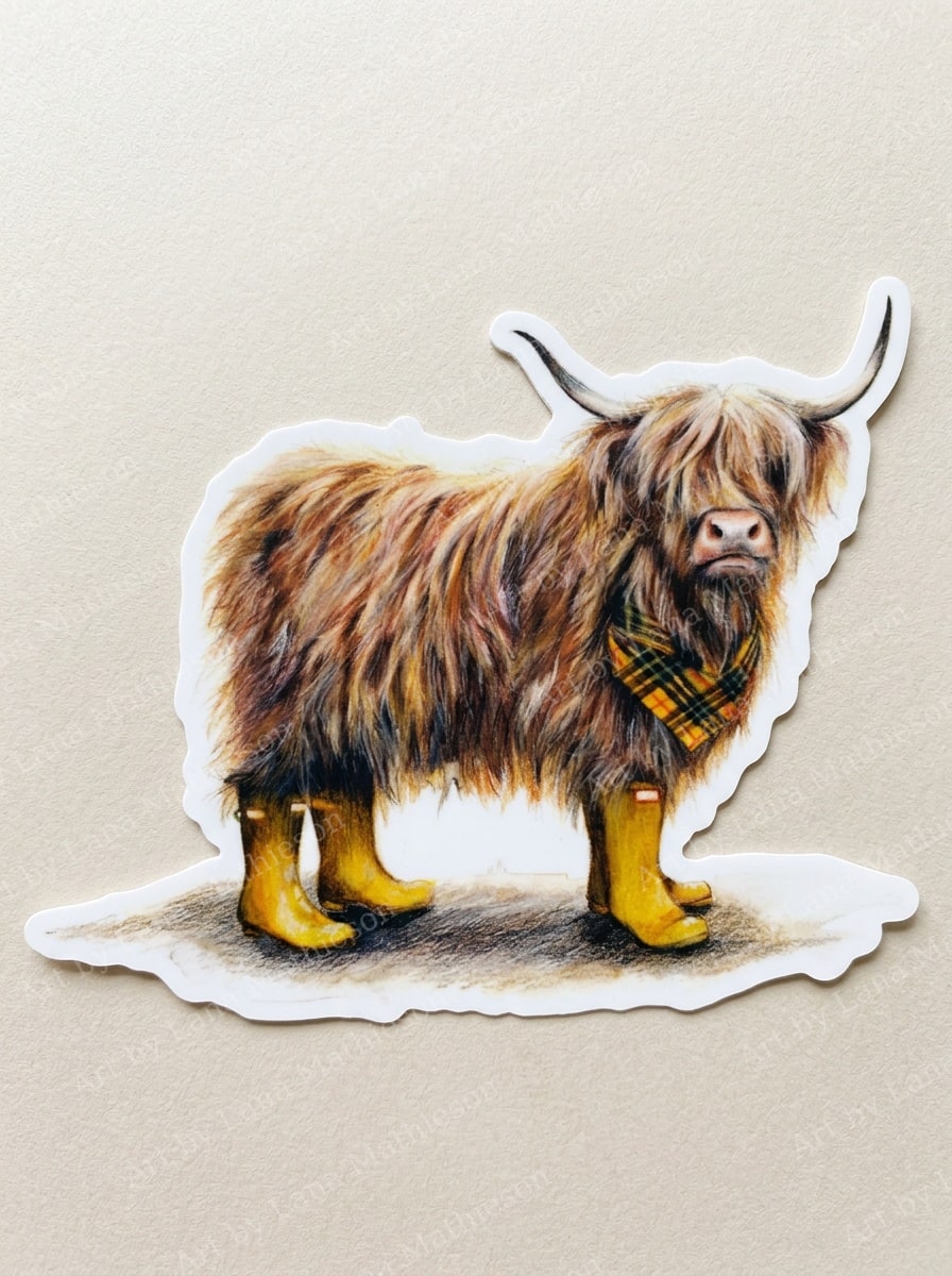 Welly Macleod design on a waterproof outdoor sticker.