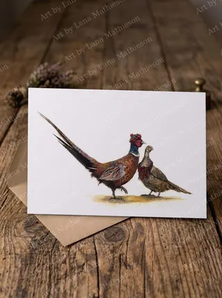 Whispers on the Heather design on an A6 greeting card.