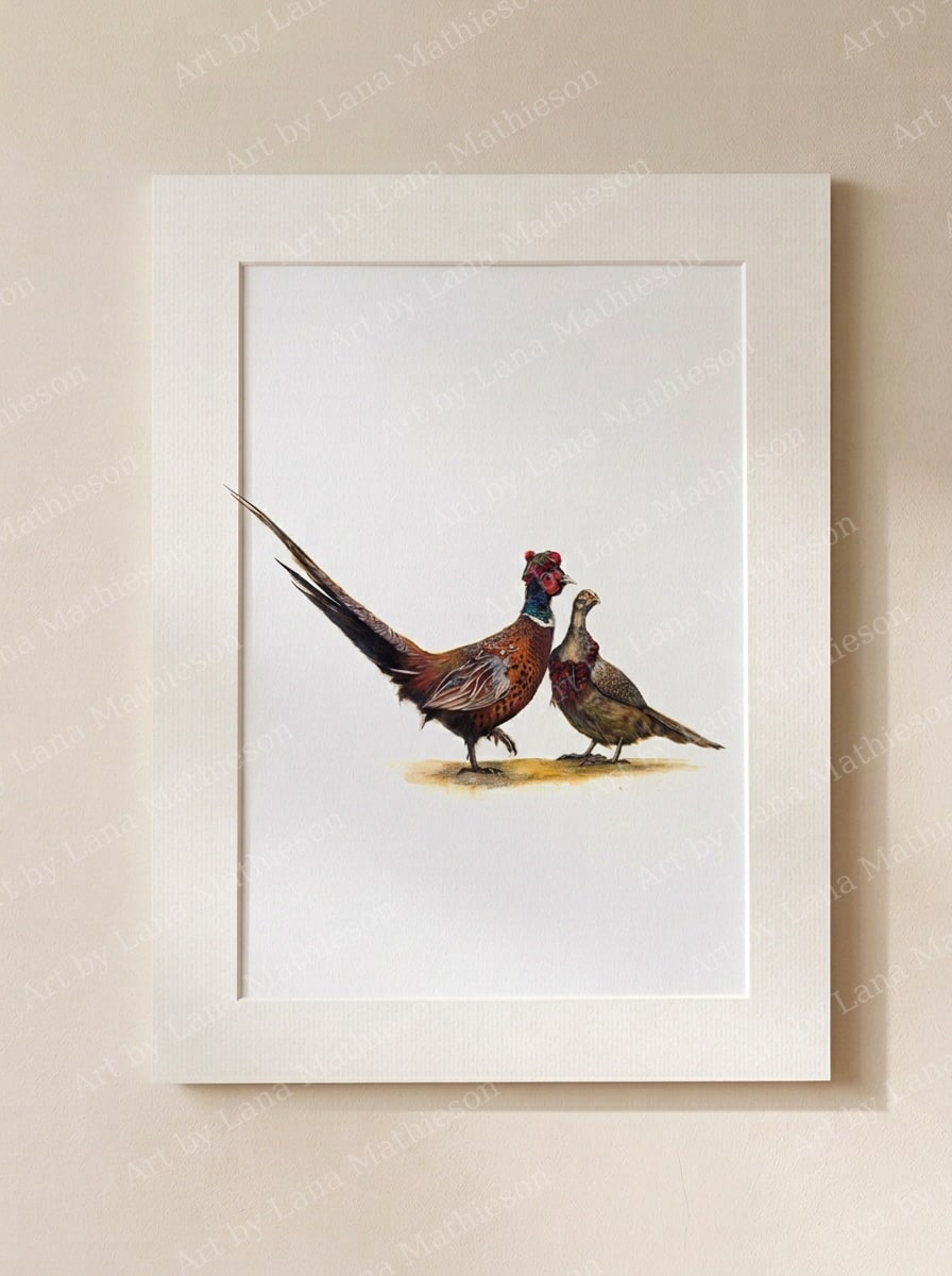 Whispers on the Heather design on a mounted fine art print.