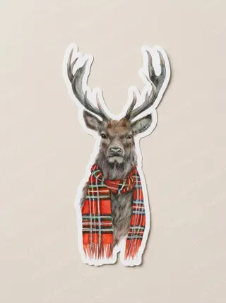 Winter in The Glen design on a waterproof outdoor sticker.